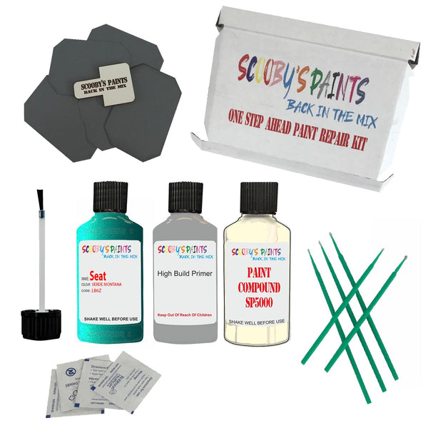 Paint For SEAT Green MONTANA Code: LB6Z Touch Up Paint Detailing Scratch Repair Kit