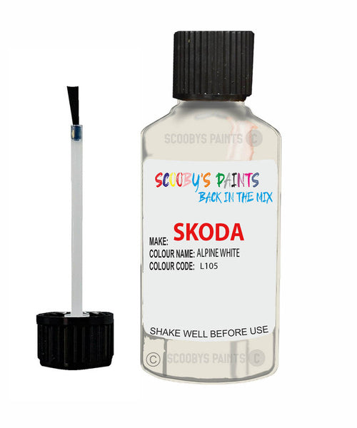 SKODA FELICIA ALPINE WHITE Touch Up Scratch Repair Paint Code L105
