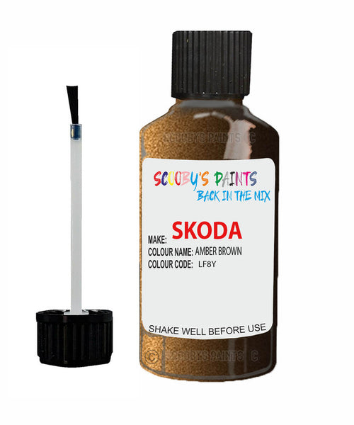 SKODA OCTAVIA AMBER BROWN Touch Up Scratch Repair Paint Code LF8Y