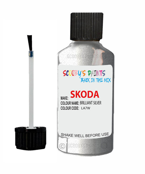 SKODA KODIAQ BRILLIANT SILVER Touch Up Scratch Repair Paint Code LA7W