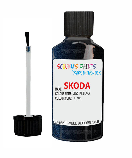 SKODA FABIA CRYSTAL BLACK Touch Up Scratch Repair Paint Code LF9X