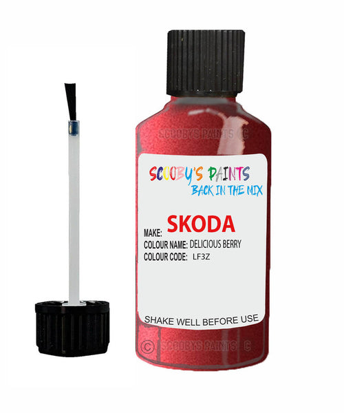 SKODA OCTAVIA DELICIOUS BERRY Touch Up Scratch Repair Paint Code LF3Z