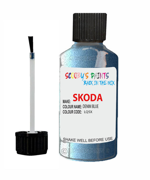 SKODA FABIA DENIM BLUE Touch Up Scratch Repair Paint Code LQ5X