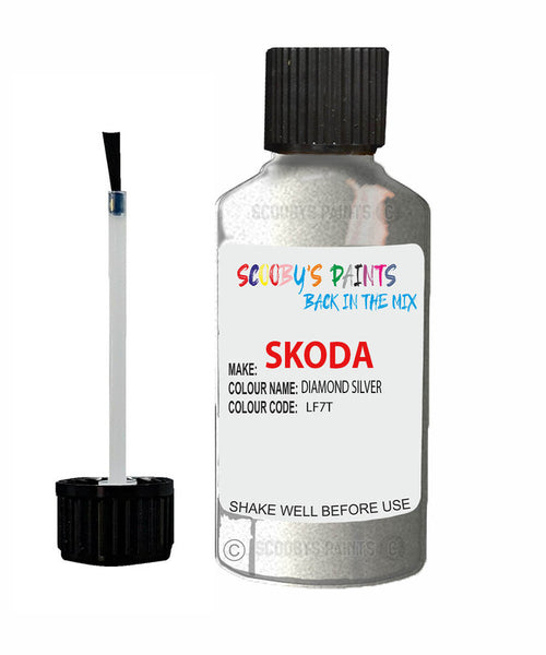 SKODA FABIA DIAMOND SILVER Touch Up Scratch Repair Paint Code LF7T