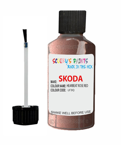 SKODA OCTAVIA HEARBEAT ROSE RED Touch Up Scratch Repair Paint Code LF3Q