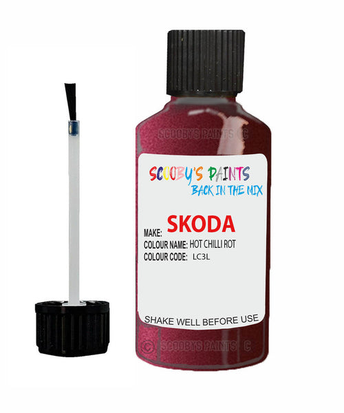 SKODA FELICIA HOT CHILLI ROT Touch Up Scratch Repair Paint Code LC3L