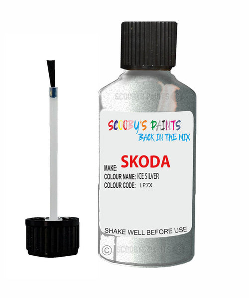 SKODA RAPID ICE SILVER Touch Up Scratch Repair Paint Code LP7X