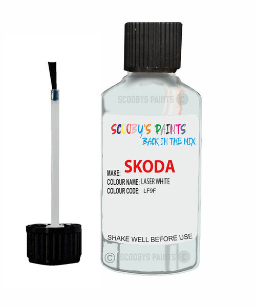 SKODA ROOMSTER LASER WHITE Touch Up Scratch Repair Paint Code LF9F