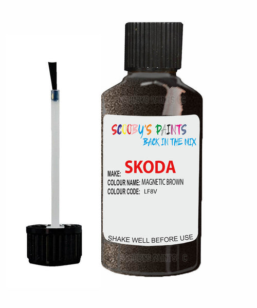 SKODA OCTAVIA MAGNETIC BROWN Touch Up Scratch Repair Paint Code LF8V
