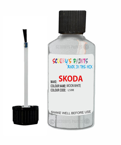 SKODA RAPID MOON WHITE Touch Up Scratch Repair Paint Code LS9R