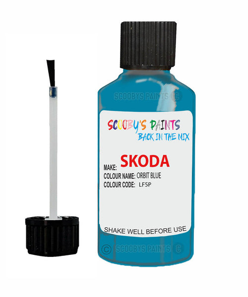 SKODA FABIA ORBIT BLUE Touch Up Scratch Repair Paint Code LF5P