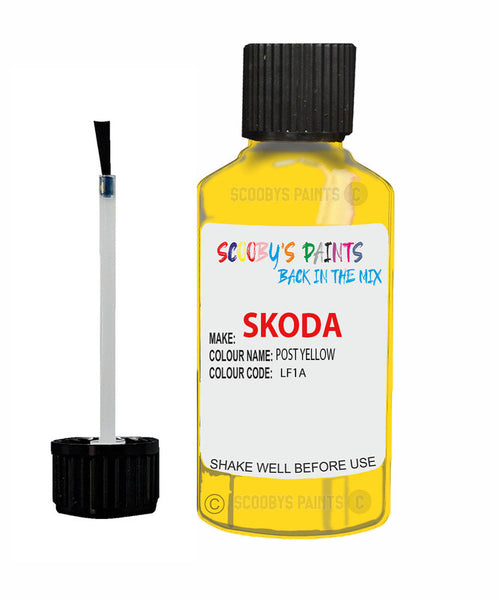 SKODA FABIA POST YELLOW Touch Up Scratch Repair Paint Code LF1A