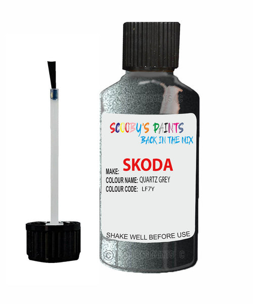 SKODA OCTAVIA QUARTZ GREY Touch Up Scratch Repair Paint Code LF7Y