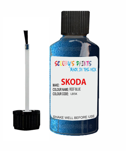 SKODA OCTAVIA REEF BLUE Touch Up Scratch Repair Paint Code LB5K