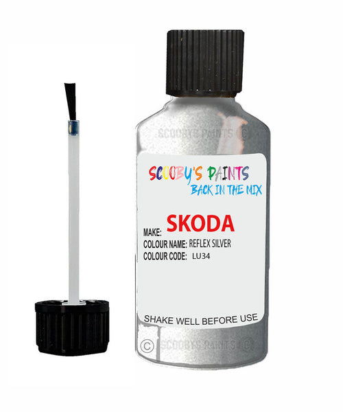 SKODA OCTAVIA REFLEX SILVER Touch Up Scratch Repair Paint Code LU34