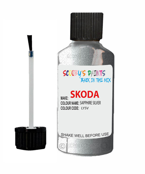 SKODA FELICIA SAPPHIRE SILVER Touch Up Scratch Repair Paint Code LY5V