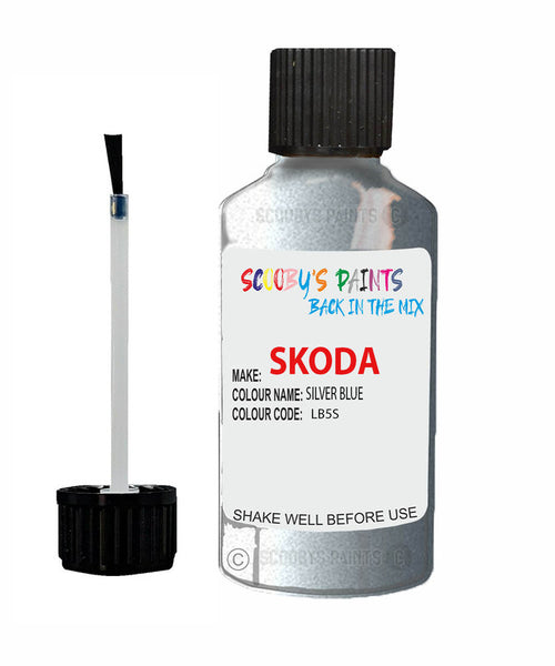 SKODA OCTAVIA SILVER BLUE Touch Up Scratch Repair Paint Code LB5S