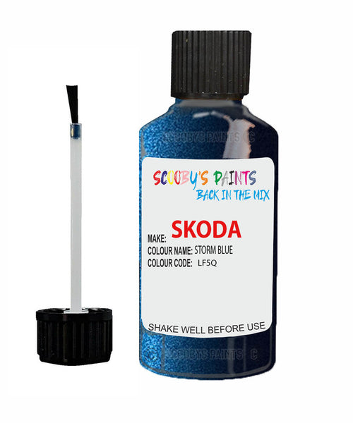 SKODA FABIA STORM BLUE Touch Up Scratch Repair Paint Code LF5Q