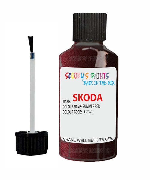 SKODA SUPERB SUMMER RED Touch Up Scratch Repair Paint Code LC3Q
