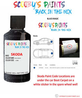 SKODA ROOMSTER BLACK MAGIC paint location sticker Code LF9R