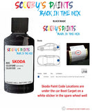 SKODA KODIAQ BLACK MAGIC paint location sticker Code LF9R