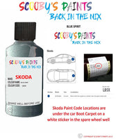 SKODA OCTAVIA BLUE SPIRIT paint location sticker Code LB5X