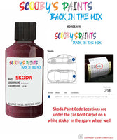 SKODA FELICIA BORDEAUX paint location sticker Code LF3R