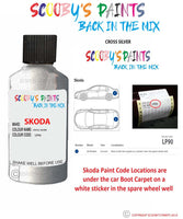 SKODA OCTAVIA CROSS SILVER paint location sticker Code LP90