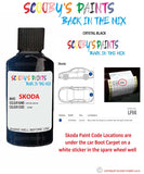 SKODA FABIA CRYSTAL BLACK paint location sticker Code LF9X