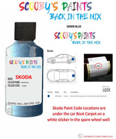SKODA SCALA DENIM BLUE paint location sticker Code LQ5X