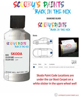 SKODA ROOMSTER DIAMOND SILVER paint location sticker Code LF7T