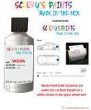SKODA ROOMSTER DIAMOND SILVER paint location sticker Code LF7T