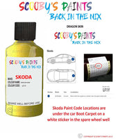 SKODA SUPERB DRAGON SKIN paint location sticker Code LF1Y