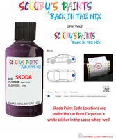 SKODA OCTAVIA ESPRIT VIOLET paint location sticker Code LF8E