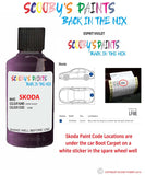 SKODA OCTAVIA ESPRIT VIOLET paint location sticker Code LF8E