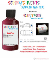 SKODA OCTAVIA HOT CHILLI ROT paint location sticker Code LC3L