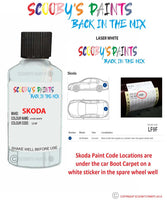 SKODA ROOMSTER LASER WHITE paint location sticker Code LF9F