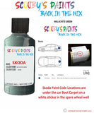 SKODA SUPERB MALACHITE GREEN paint location sticker Code LF6Q