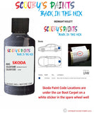 SKODA SUPERB MIDNIGHT VIOLETT paint location sticker Code LF4V