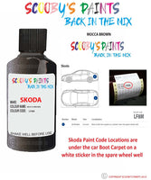 SKODA ROOMSTER MOCCA BROWN paint location sticker Code LF8M