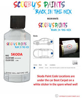 SKODA SUPERB MOON WHITE paint location sticker Code LS9R