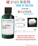 SKODA SUPERB NATURAL GREEN paint location sticker Code LF8C