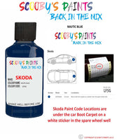 SKODA OCTAVIA NAUTIC BLUE paint location sticker Code LF5G