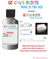 SKODA OCTAVIA QUICKSILVER paint location sticker Code LF7Z