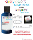 SKODA OCTAVIA SHADOW BLUE paint location sticker Code LD5Q