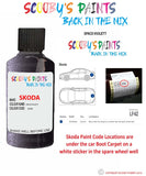 SKODA OCTAVIA SPACE VIOLETT paint location sticker Code LF4Z