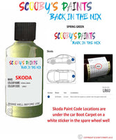 SKODA CITIGO SPRING GREEN paint location sticker Code LR6U