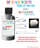 SKODA OCTAVIA STEEL GRAY paint location sticker Code LF8L