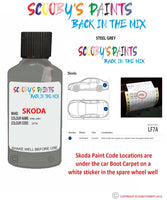 SKODA KODIAQ STEEL GREY paint location sticker Code LF7A