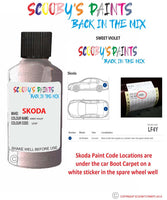 SKODA OCTAVIA SWEET VIOLET paint location sticker Code LF4Y